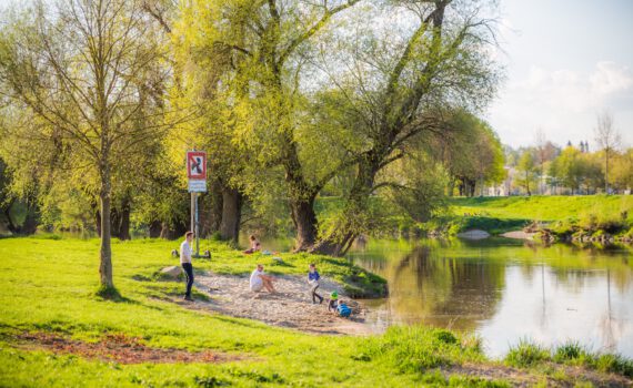 Baden im Sommer in Regensburg