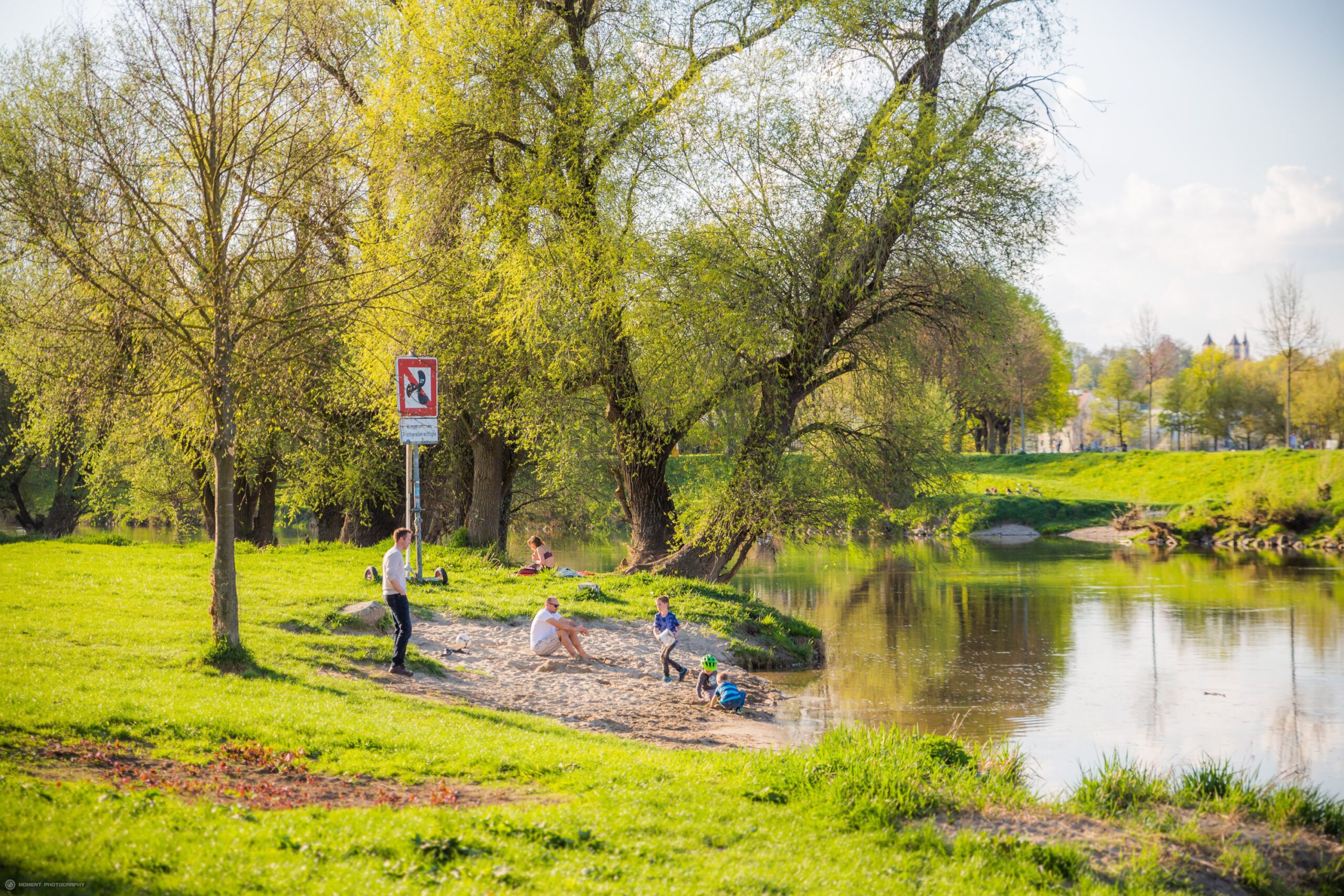 Baden im Sommer in Regensburg