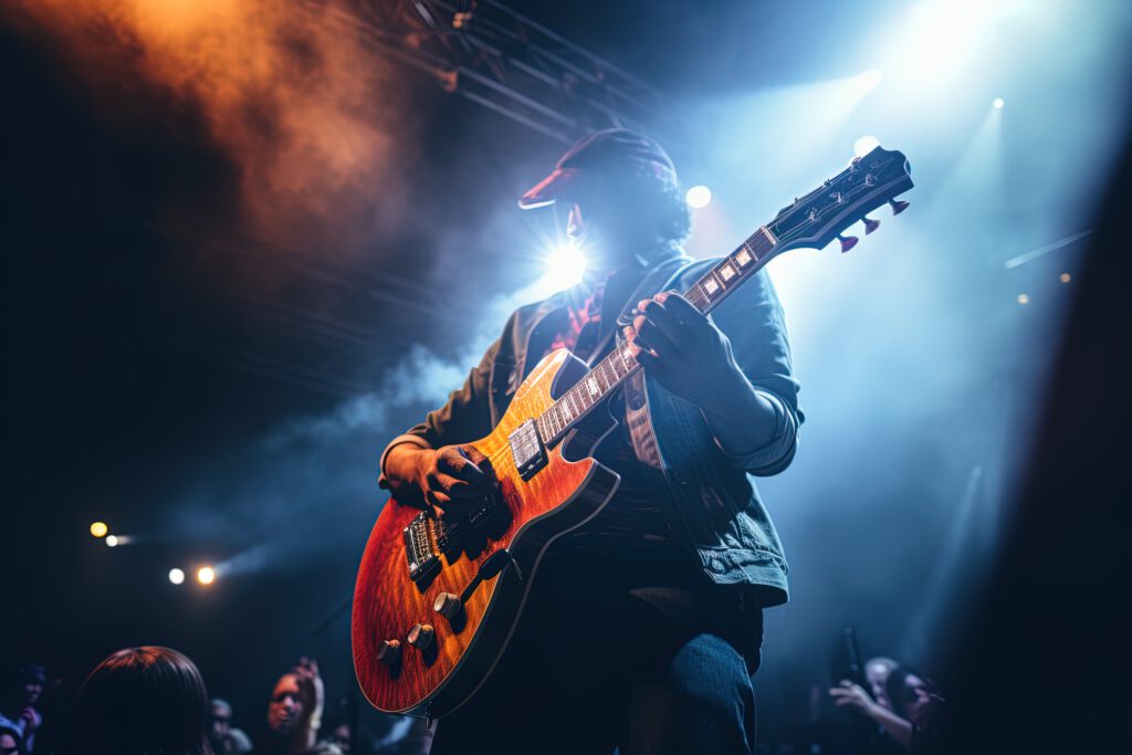 Jazz Musiker spielt Gitarre