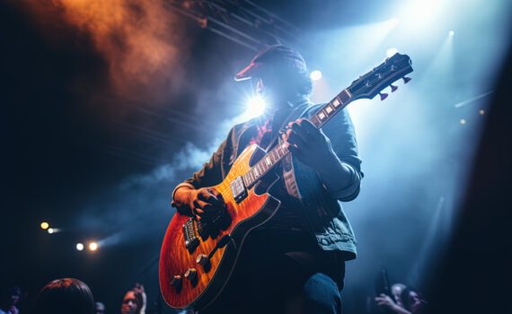 Jazz Musiker spielt Gitarre